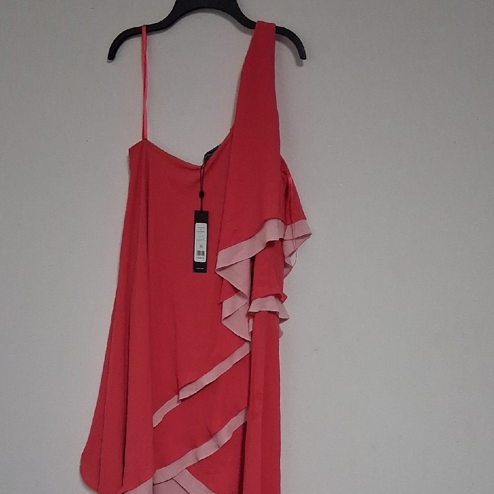 Spectacular $298 BNWT BCBG MAX AZRIA sz 14 one shoulder dress